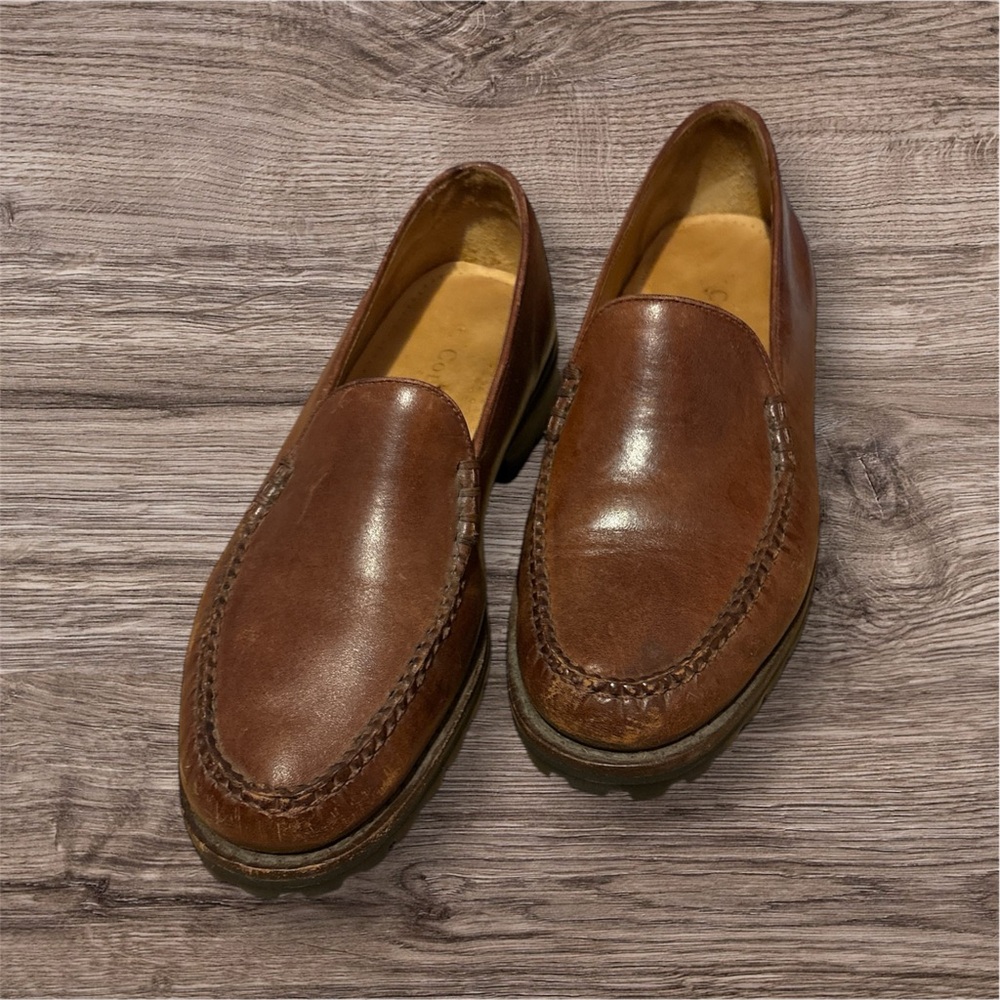 Cole Haan Brown Leather Loafers with Polished Finish